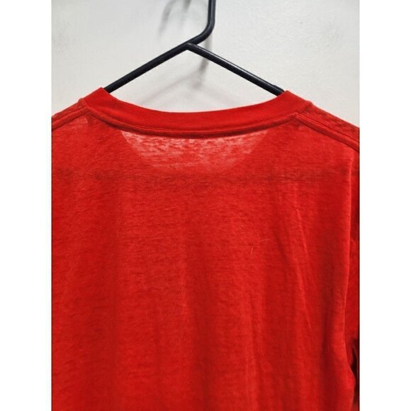 Urban Outfitters Mens T-Shirt Size Small Orange Burnout Crew Neck Short Sleeve - Picture 7 of 8